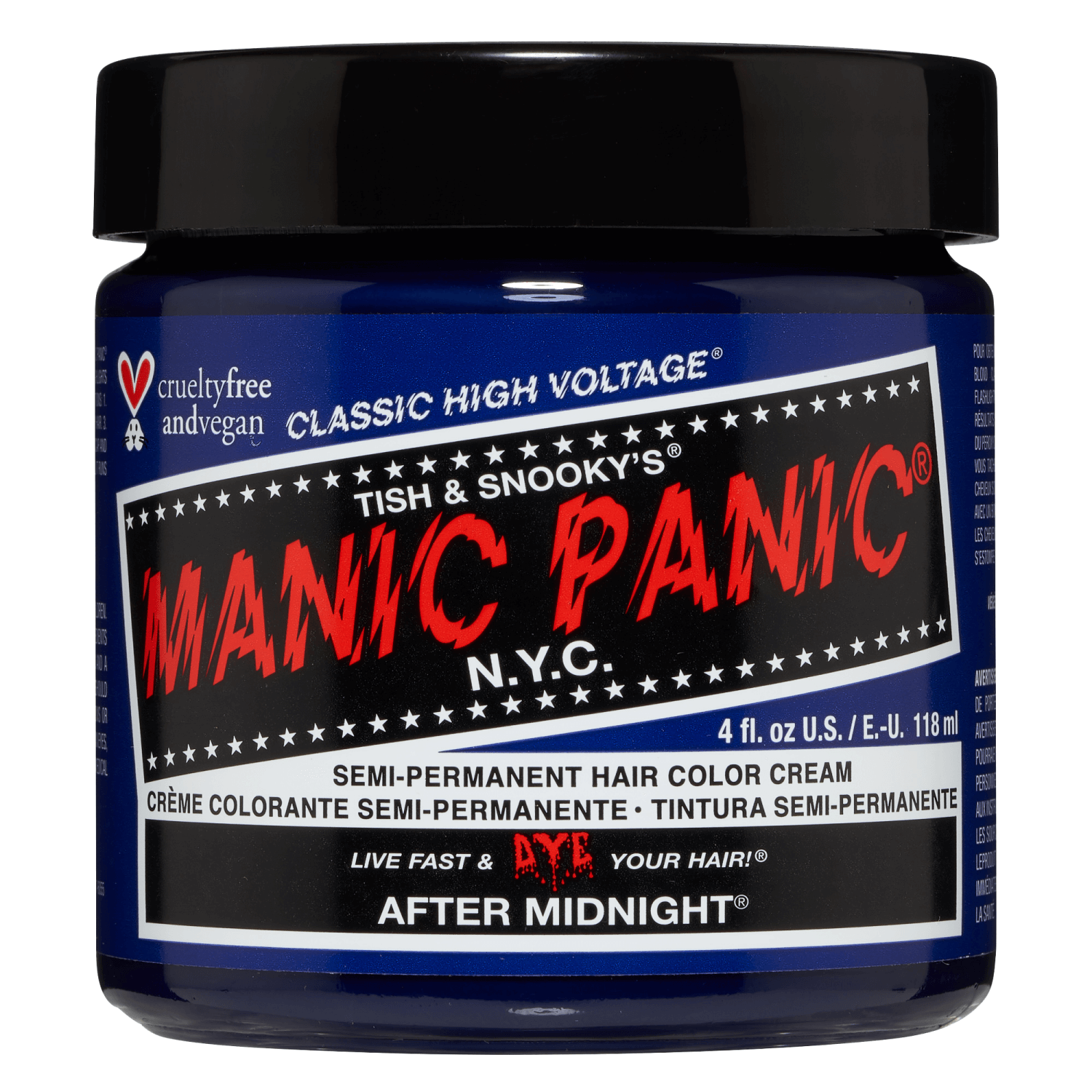 Manic Panic Midnight Blue Semi Permanent Cream Hair Color 4 oz - Manic Panic