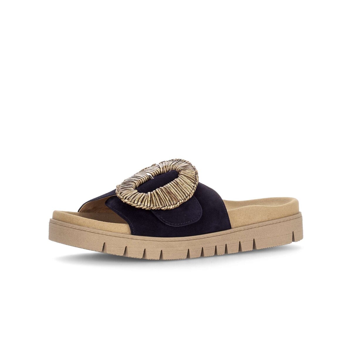 Pantolette GABOR "Pantolette", Damen, Gr. 37, blau, Schuhe Pantolette