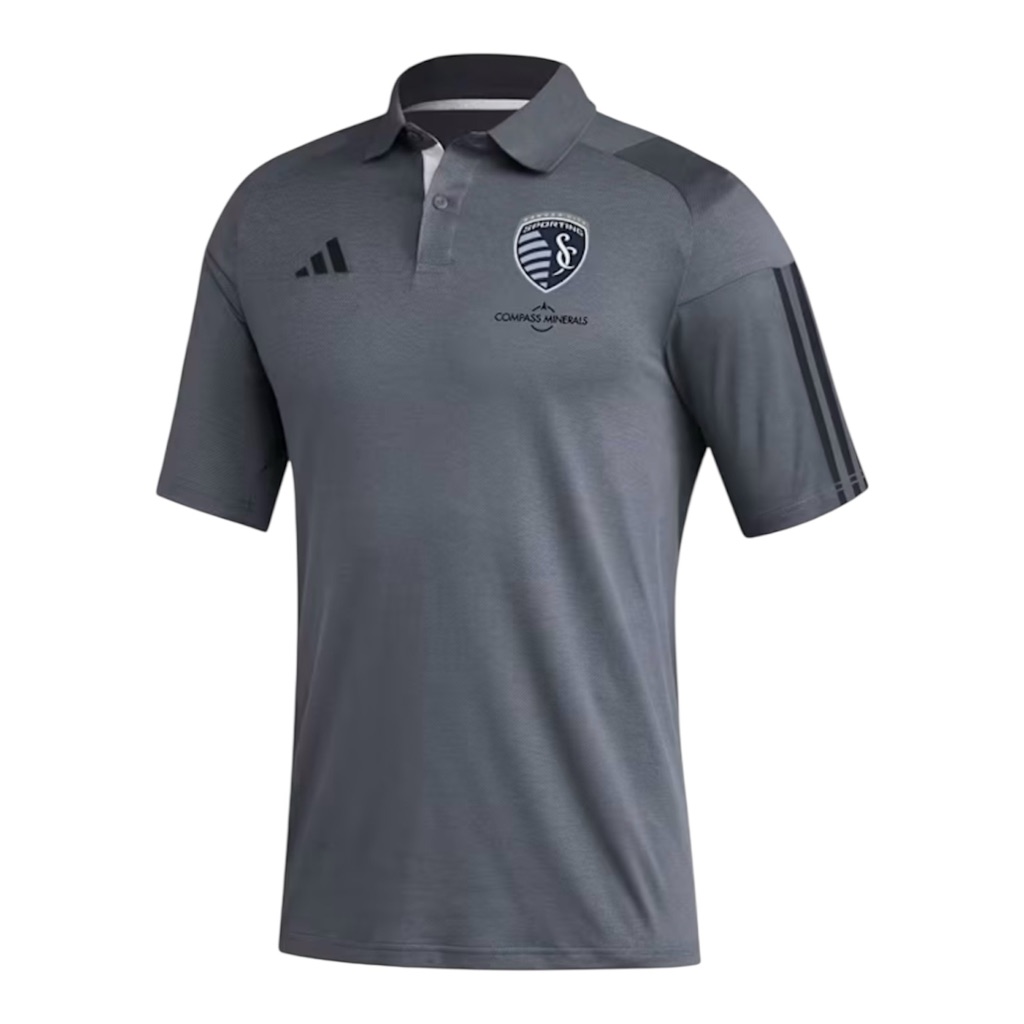 Adidas Shirts | Adidas Sporting Kansas City Fc Mls Gray Polo Soccer Jersey Mens Size 3xl | Color: Blue/Gray | Size: 3xl