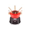 Le Creuset Enamelled Cast Iron Fondue Set, With Adjustable Burner and 6 Forks, For Cheese/Chocolate/Meat, 2.3 Litres, Cerise, 60612000602460