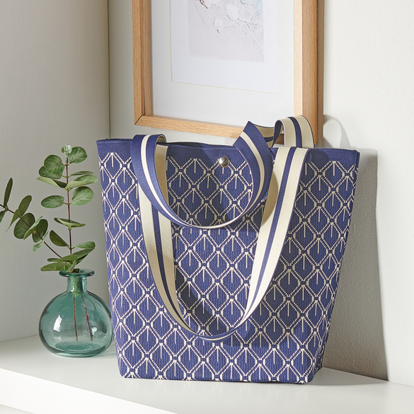 Flyknit-Shopper "Valentina" blau-weiß Image