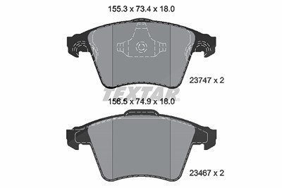Textar Bremsbelagsatz, Scheibenbremse [Hersteller-Nr. 2374702] für VW Image