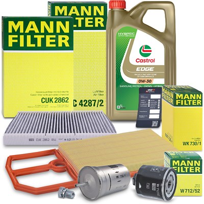 Mann-filter Inspektionspaket B+5L CASTROL EDGE FST 0W-30 [Hersteller-Nr. 10492854] für VW, Skoda Image