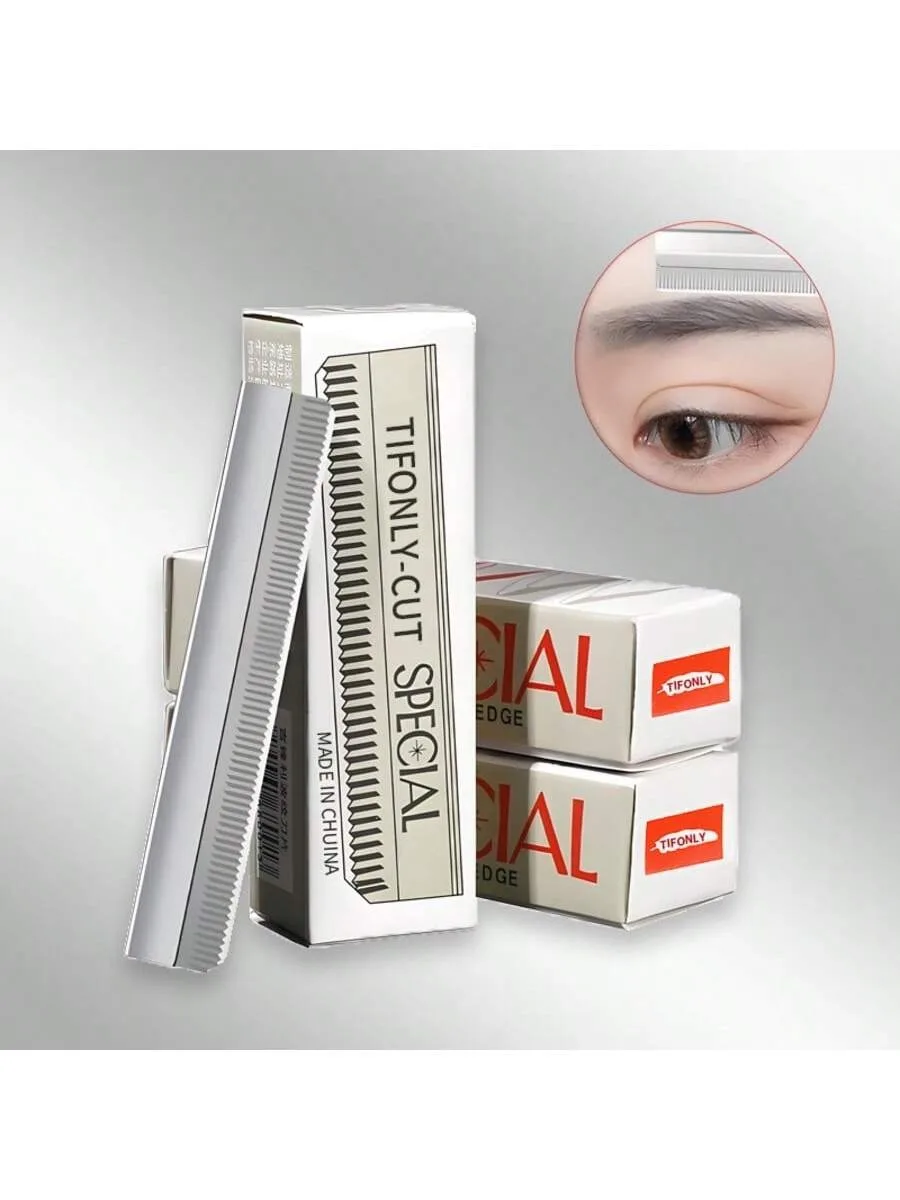 20/40/100 Stück Einzelschneide-Rasierklingen, Edelstahl-Augenbrauentrimmer-Rasierklinge für Permanent Make-up, Augenbrauen-Tattoo-Schönheitswerkzeug Image