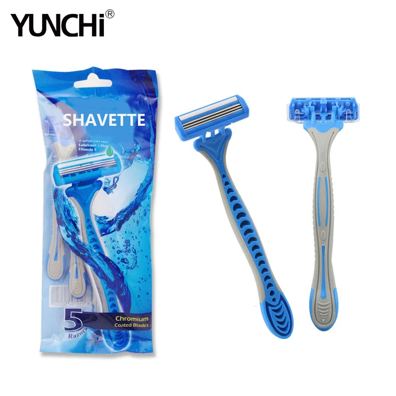 Yinchi 2 stücke Handbuch Herren Rasierapparat 3-lagige Edelstahl klinge Rasiermesser Rasiermesser Rasierer Image