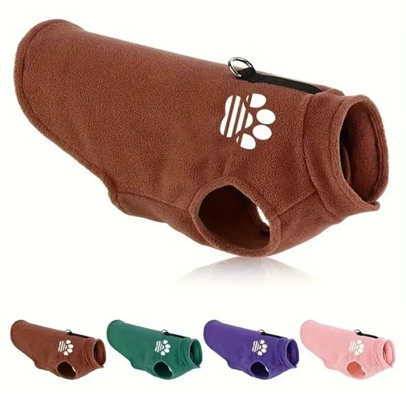 Fleece Thermal Dog Sweater green paw s