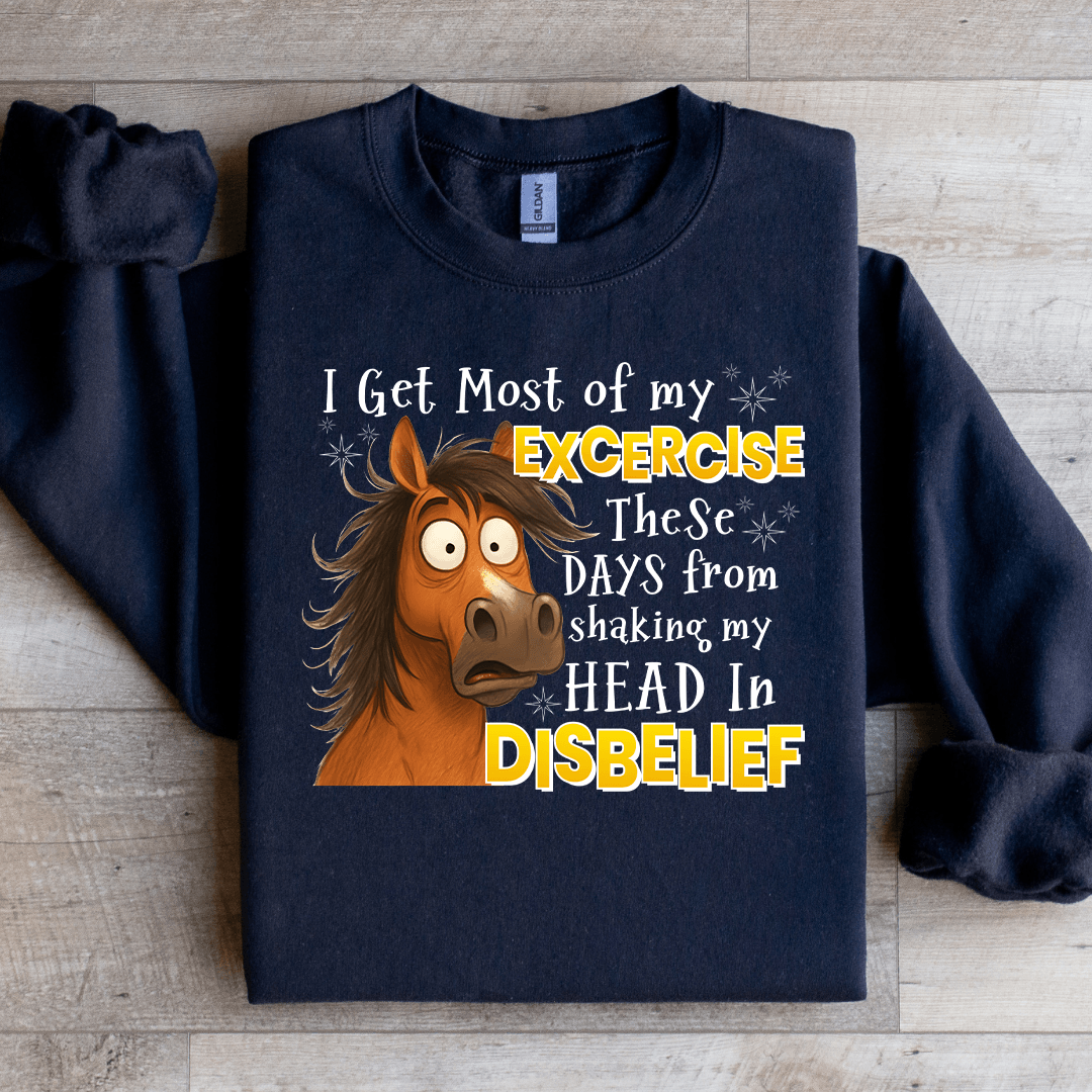 I Get Most Of My Exercise Sweatshirt XL Black