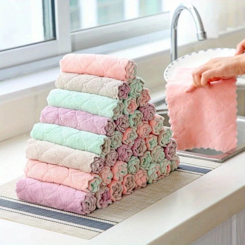 Microfiber Dish Cloths Double Sided Cleaning Rags Multi Purpose Kitchen Dishwashing Towels 10 Pcs Microfiber Dish Cloths Double Sided Cleaning Rags Multi Purpose Kitchen Dishwashing Towels 10 Pcs
