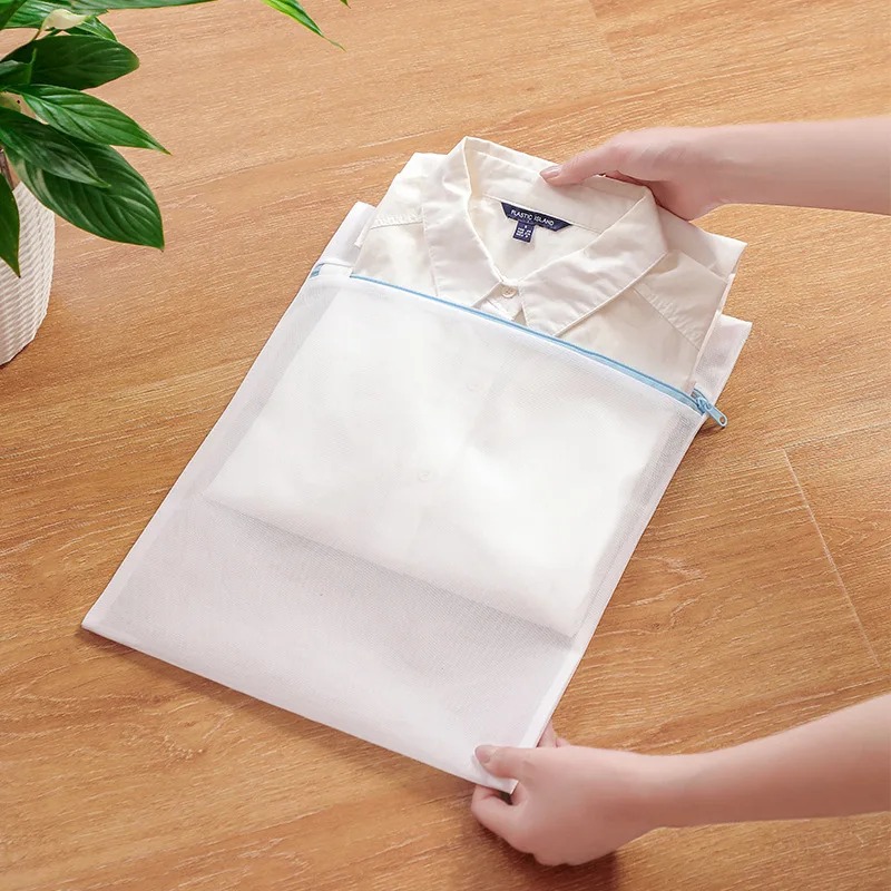Laundry Bag Blue Zipper Clothes Protector For Washing Machine Travel Dirty Clothing Storage Organize Basket l