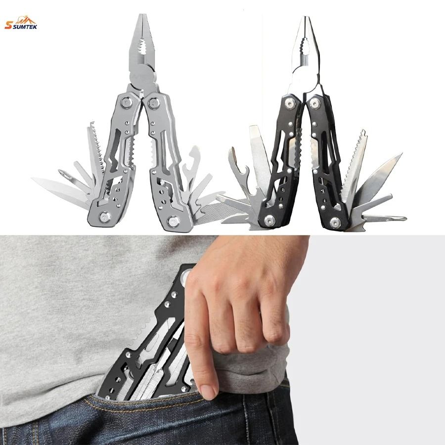 Portable 14 In 1 Stainless Steel Multifunction Pocket Knife black