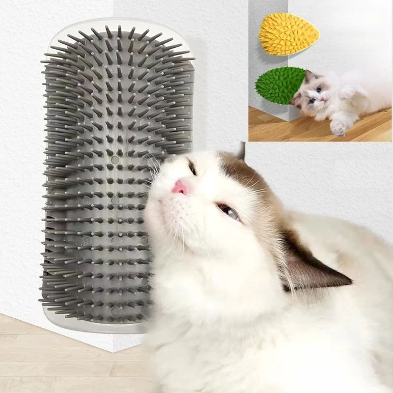 Cat Scratcher Grooming Massager Brush durian Yellow