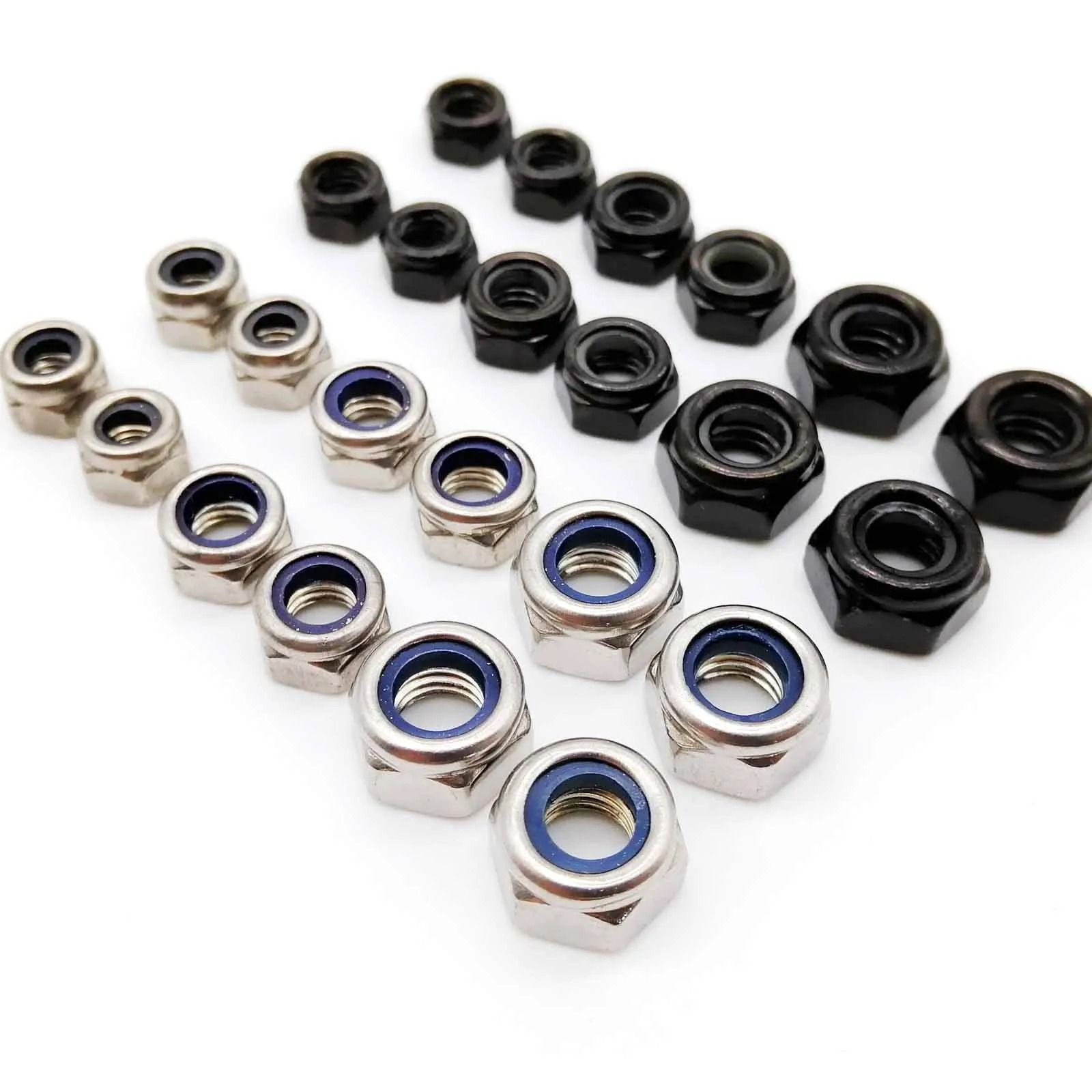Vertex Core Blackened Stainless Steel Lock Nut Series black Carbon Steel 100pcs M5
