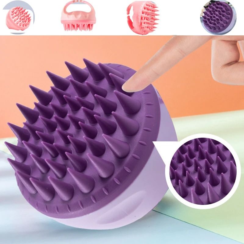 Handheld Silicone Scalp Massage And Shampoo Brush black
