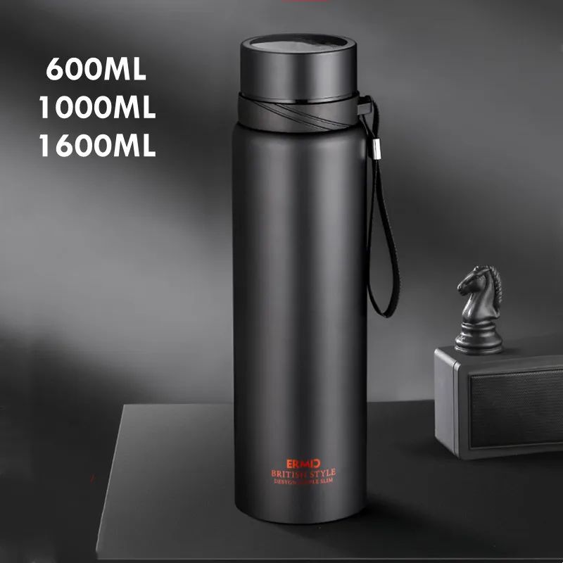 Double Wall 304 Stainless Steel Vacuum Flask With Filter Large Capacity Leakproof Sport Thermos green 54.1 Fl Oz