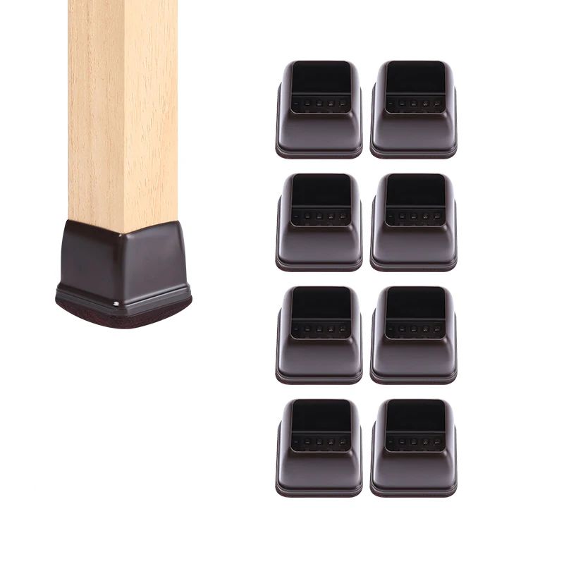 Premium Chair Leg Caps Heavy Duty Rubber Feet & Felt Furniture Leg Protectors (Fits Round & Square Legs) side Length 19 25mm