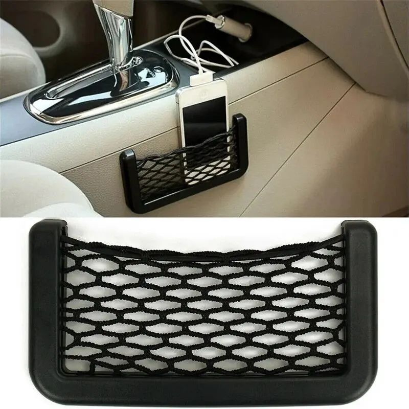 Car Seat Side Mesh Storage Bag Elastic Net Pocket Organizer Interior Back Seat Phone Holder 4 Piece Set 7.87 In 4 Pcs