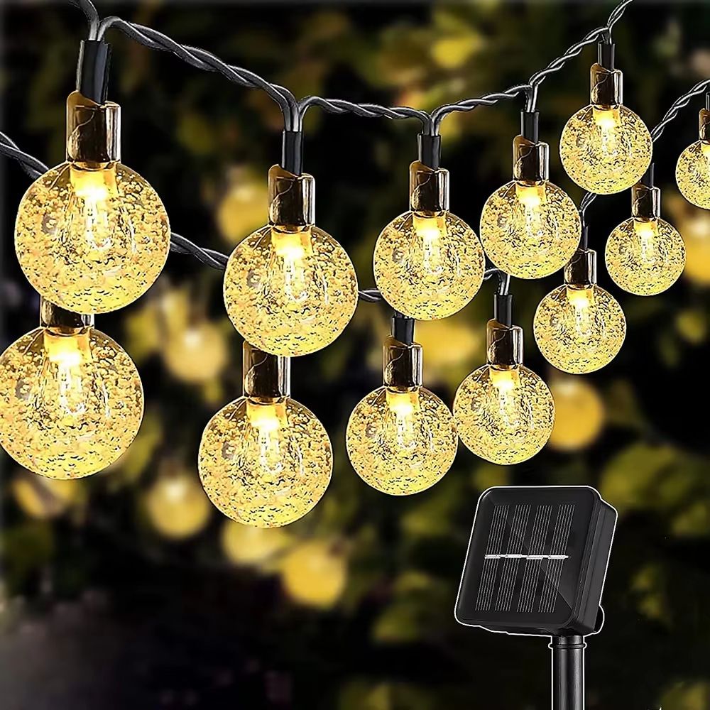 Solar String Lights 100 LED Waterproof Outdoor Fairy Lights 39.37ft Or 42.65ft warm Light 22.97 Ft | 50 Leds