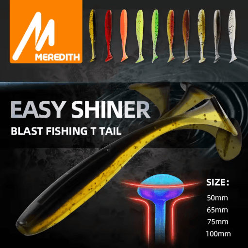 MEREDITH Easy Shiner Soft Fishing Lures Silicone Shad Baits 50mm To 100mm s02 50mm 10pcs