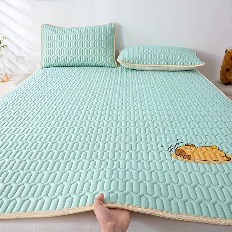 Ultra Soft Cooling Mattress Pad Breathable Hypoallergenic Bed Topper With Charming Designs blue 59 X 79 In