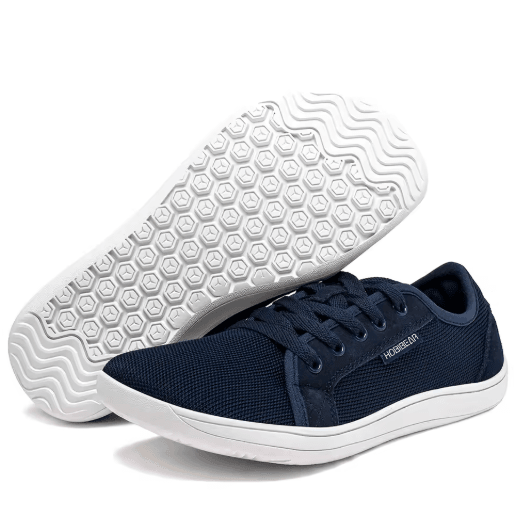 HOBIBEAR Wide Barefoot Trail Running Shoes Non Slip Minimalist Walking Sneakers For Men And Women navy Blue 40