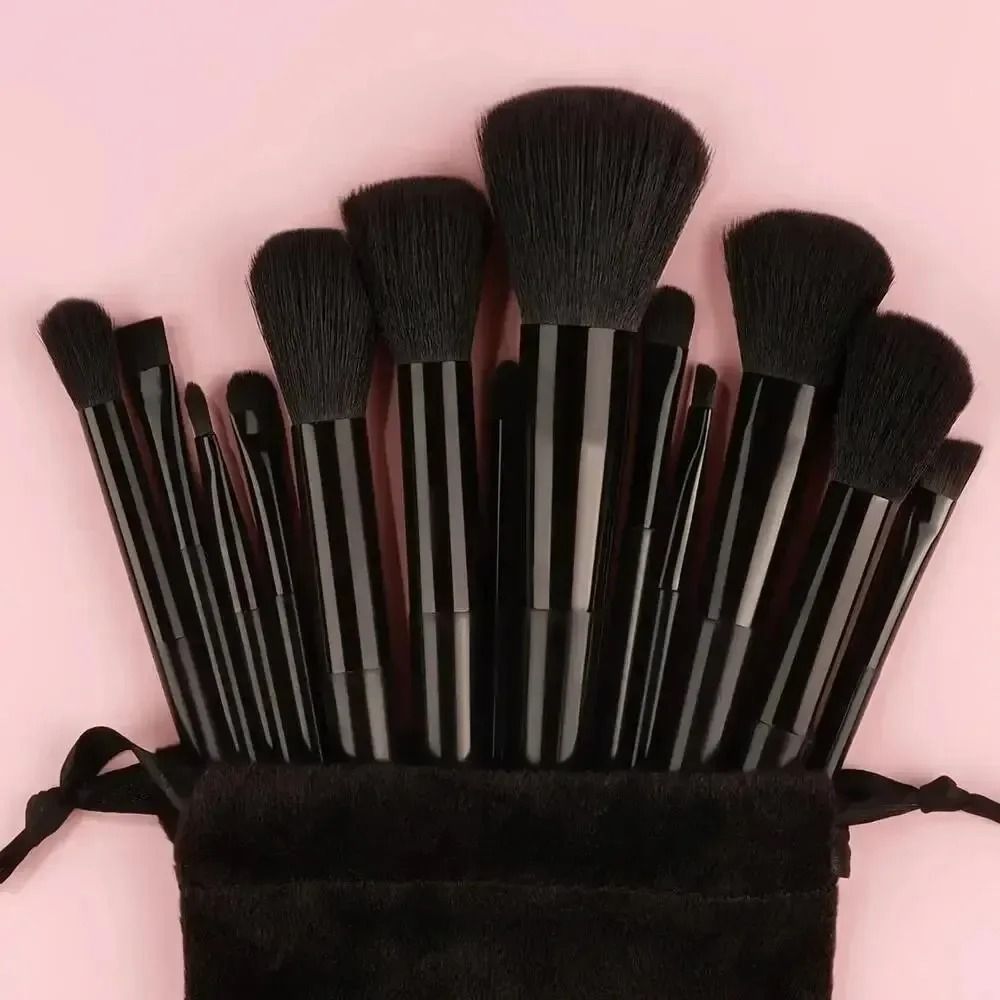 Soft & Fluffy Makeup Brush Set | Essential Beauty Blending Tool black