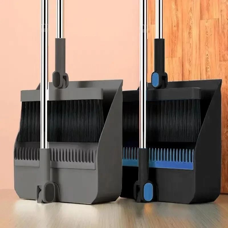 Household Broom And Dustpan Set With Foldable Dustpan Cleaning Tool blue