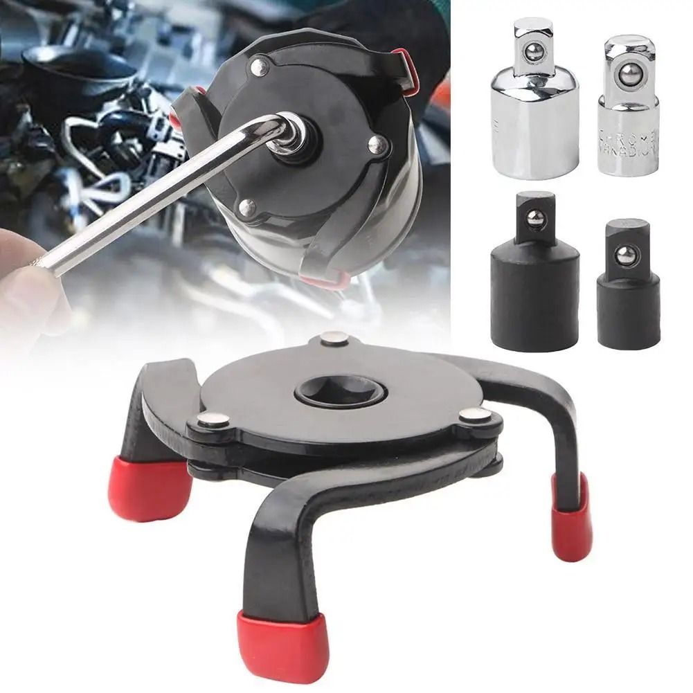 Universal 3 Jaw Oil Filter Remover Adjustable Oil Filter Wrench Tool black