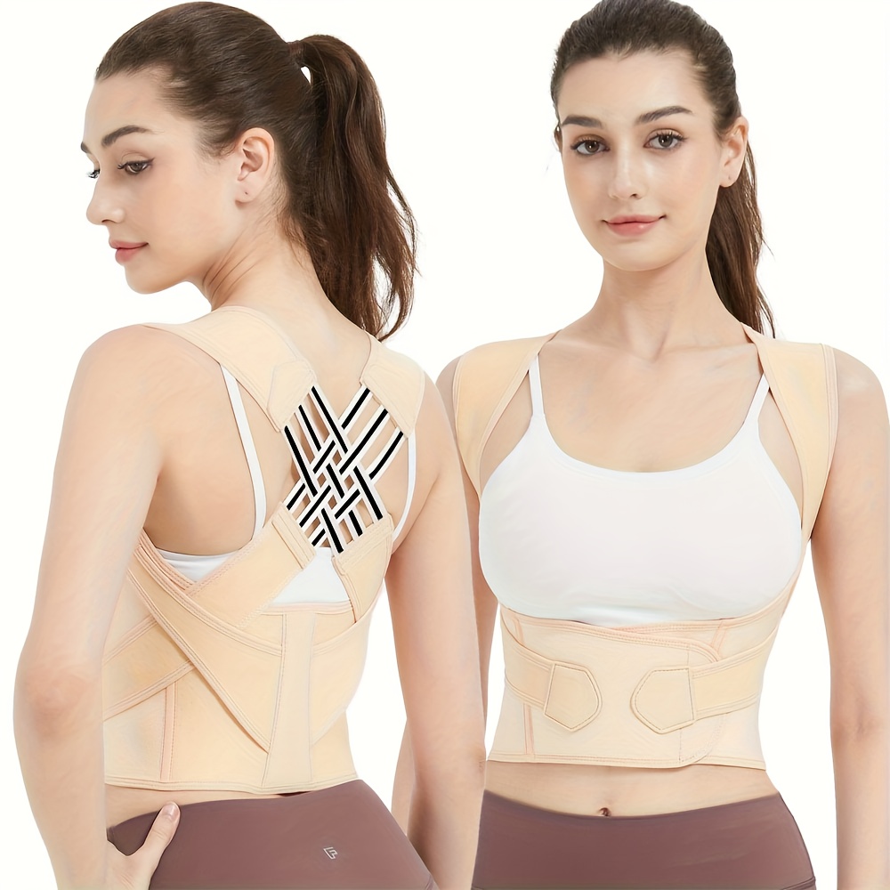 Breathable Back Posture Corrector Brace For Women Comfortable Back Support Belt For Improved Posture And Shoulder Relief beige s