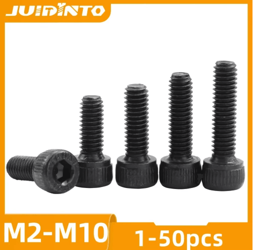 JUIDINTO Hex Socket Head Cap Screws 12.9 Grade Carbon Steel Allen Bolts M2 To M10 m6 5pcs 45mm
