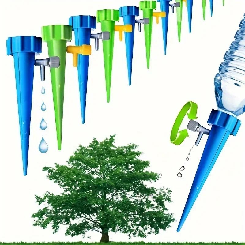Automatic Self Watering System Drip Irrigation Droppers For Potted Plants 12 Pcs Green