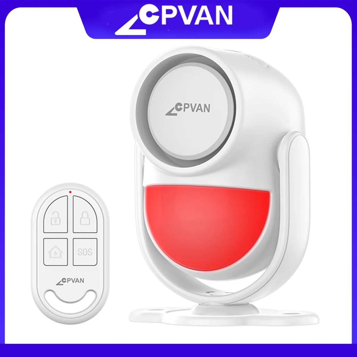 CPVAN Wireless PIR Motion Sensor Alarm 125dB With Remote Control, 433MHz Indoor Burglar Security Detector set 2