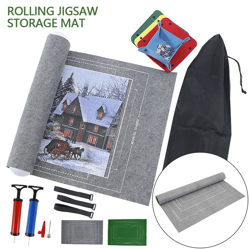 Felt Puzzle Mat Set Portable Jigsaw Puzzle Storage Mat 1500 Set Gray