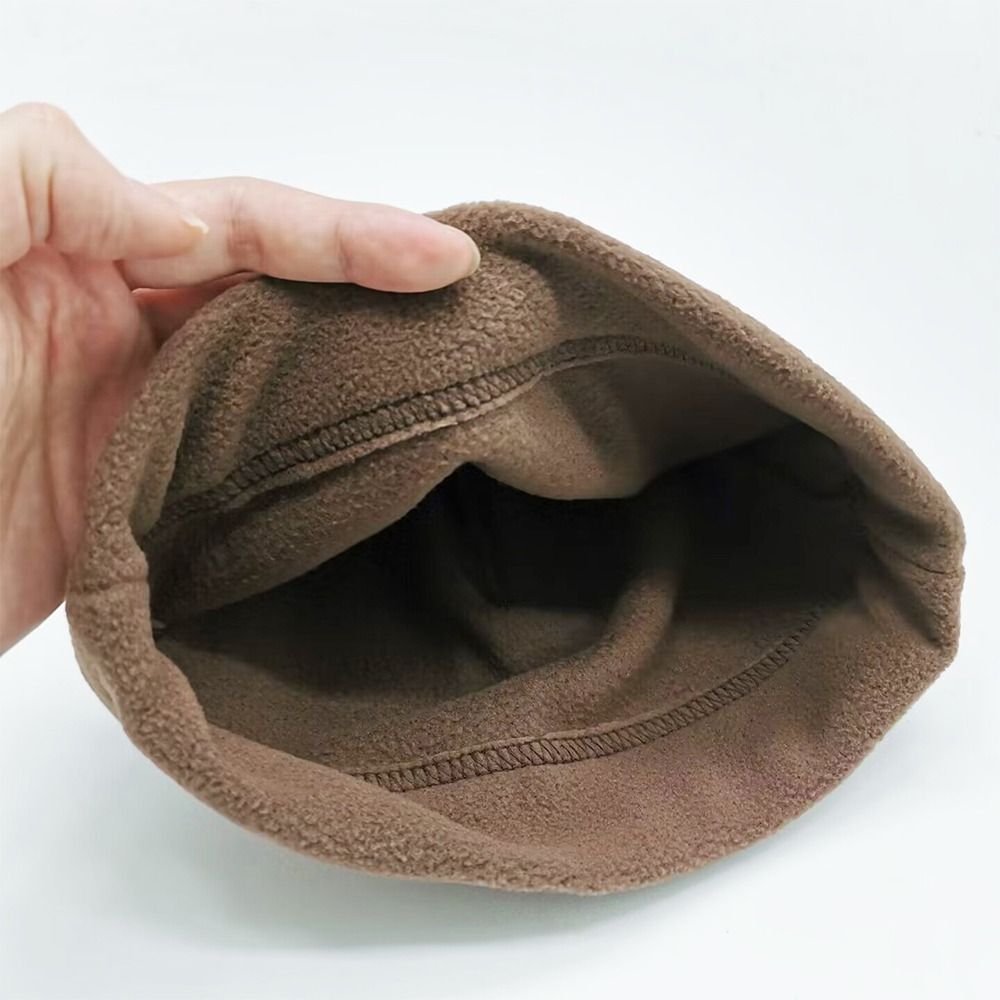 Slouchy Warm Winter Polar Fleece Beanie Hat, Soft Windproof Cycling Cap For Men And Women, Running Beanie navy Blue