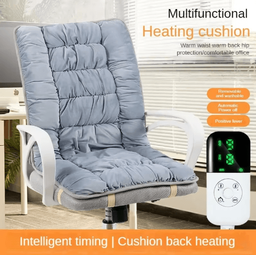 Electric Heated Seat Cushion With Adjustable Thermostat 45x90cm brown