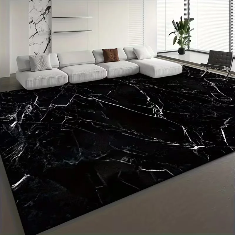 Soft Floor Mat with Modern Minimalist Style and Marble Texture Carpet Bedrooms Living Rooms Offices Indoor Gaming Rooms Carpets