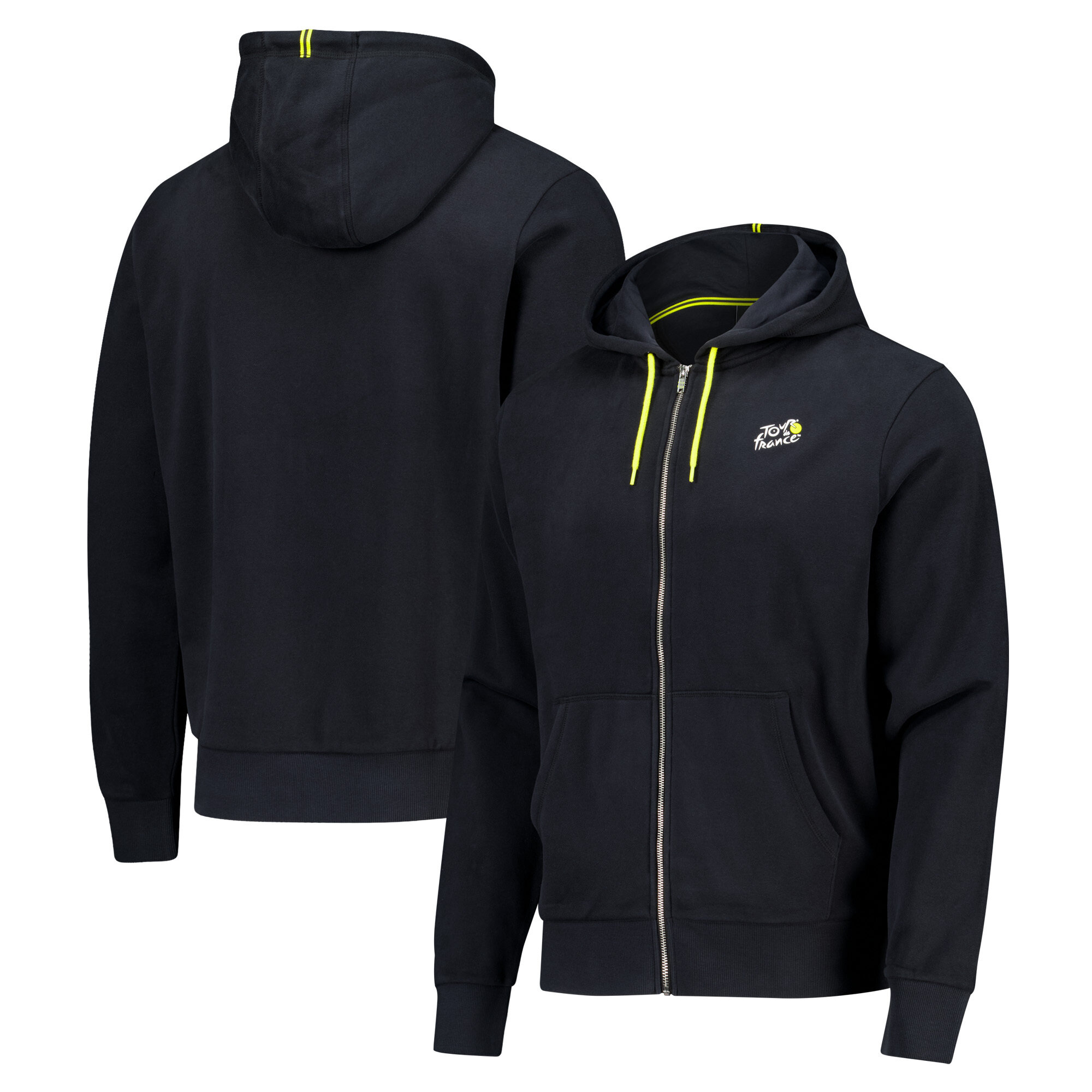 "Le Tour de France Essentials Kapuzenpullover mit durchgehendem Reißverschluss – Schwarz" Image