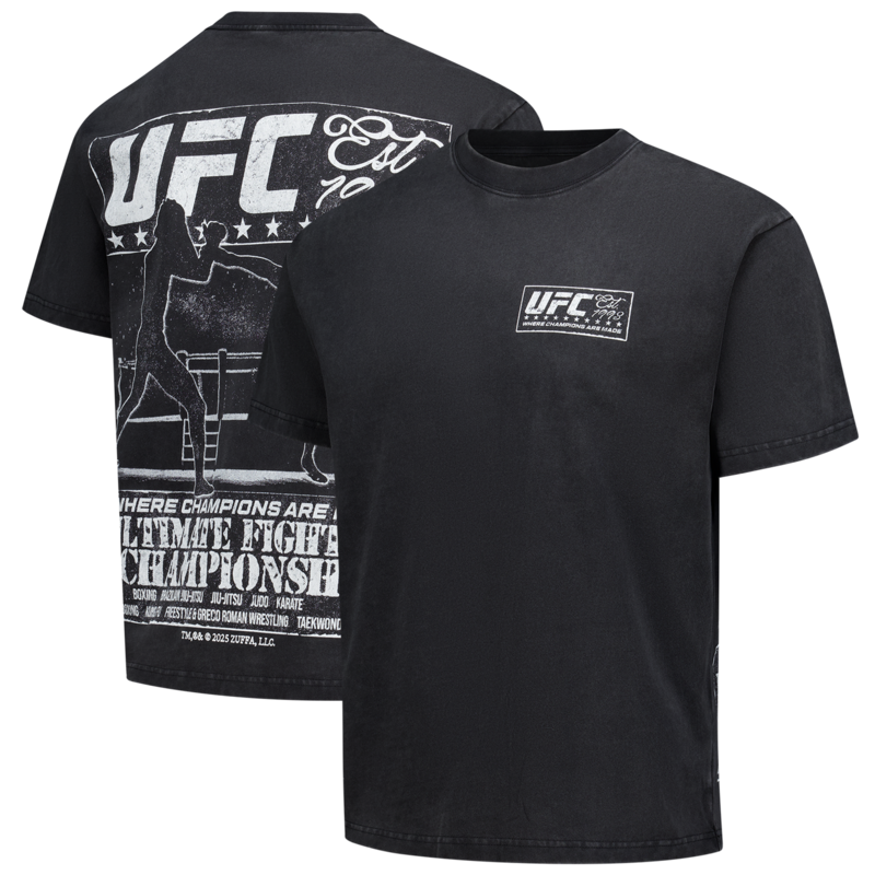 "Schwarzes UFC-Merchandise-T-Shirt für Herren mit Silo-Fight-Aufdruck" Image