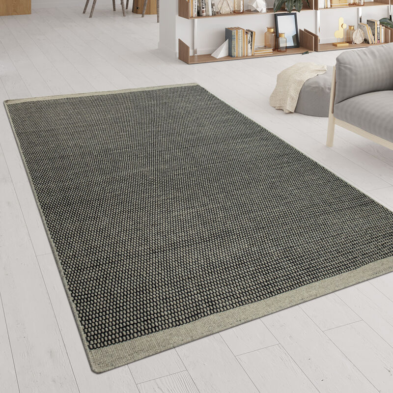 Tappeto Tessuto A Mano Tessuto Piatto Look Scandinavo Mélange Motivo Jacquard In Grigio 80x150 Cm - Paco Home