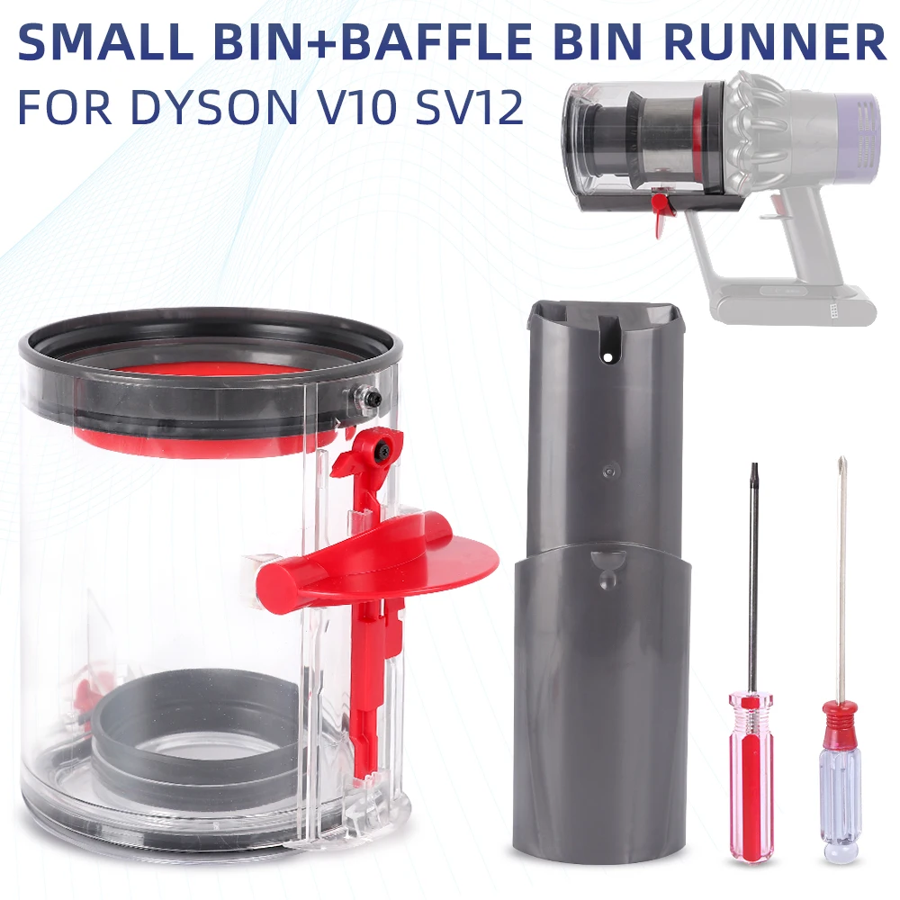 Für Dyson V10 SV12: Ersatzteil für kleine Behälter und Ablenkblechbehälter | Verbesserter 6 Zoll dicker, robuster Staubbehälter Image