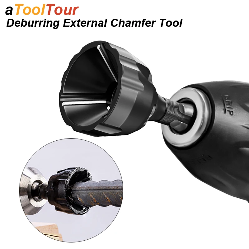 Entgraten Externe Fase Werkzeug Hartmetall Grat Klinge Harte Scharfe Metall Trimmen Bohrer Interne Senker Stahl Kupfer Schraube Image