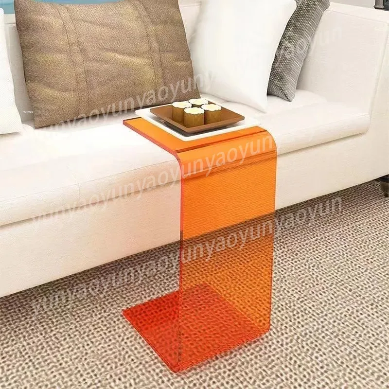 Multifunktionaler Acryl-Beistelltisch - Moderner Minimalistischer Sofatisch für Wohnzimmer, Schlafzimmer & Erkerfenster
