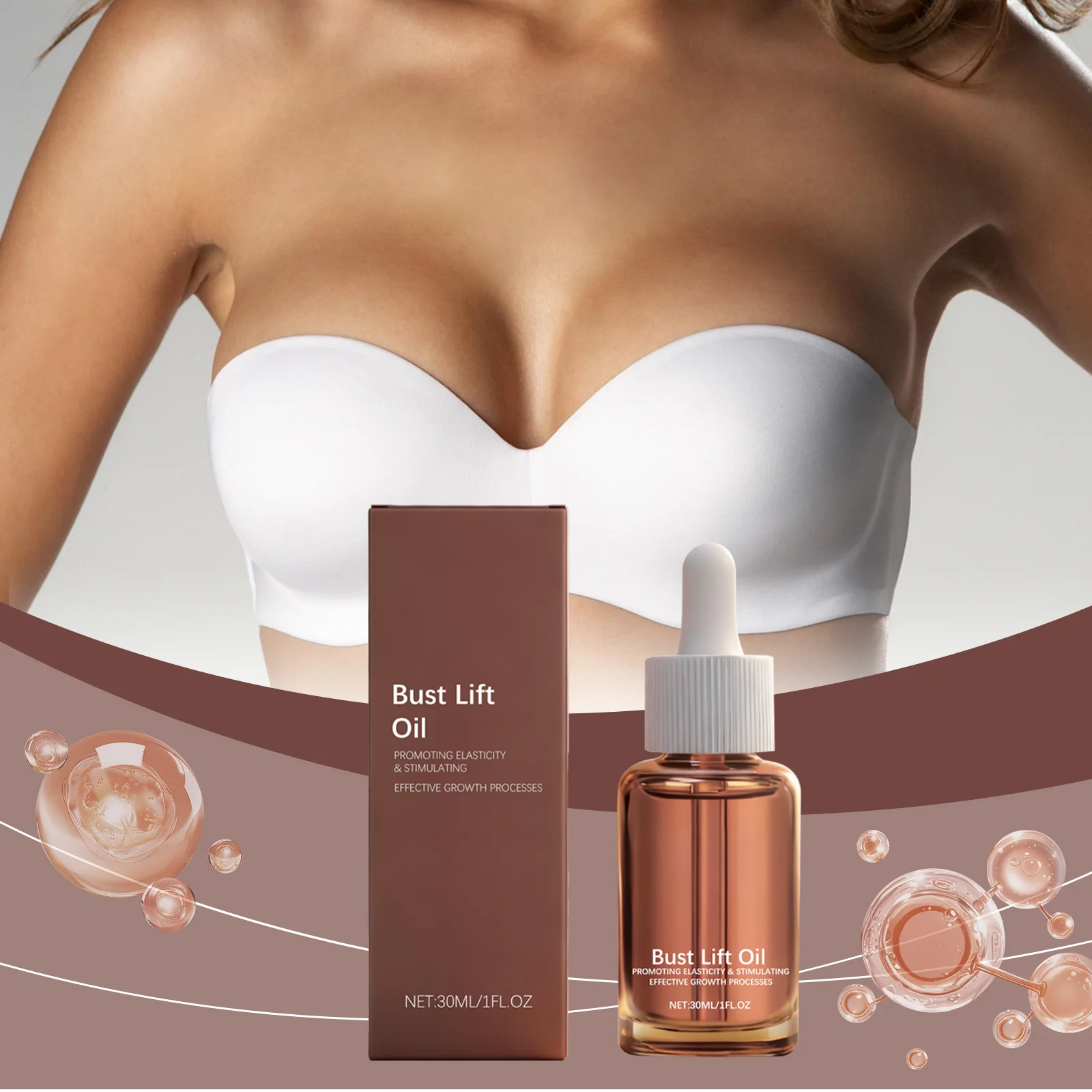 Brustpflege-Ätherisches Öl - Sanft Tief Nährendes Aufpolsterndes Feuchtigkeitsspendendes Erfrischendes Nicht-Klebriges Massageöl Image