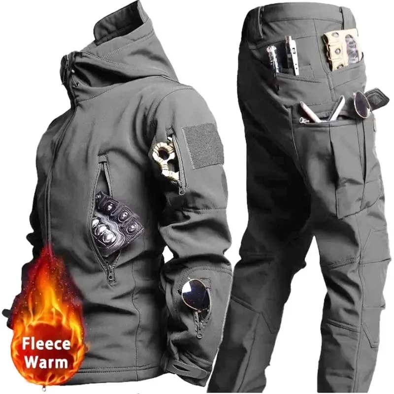 Winter Fleece Jacken Thermische Softshell Outdoor Angeln Wandern Jagd Camping Cargo Mäntel Wasserdicht Winddicht Männer Tops Langlebig Image