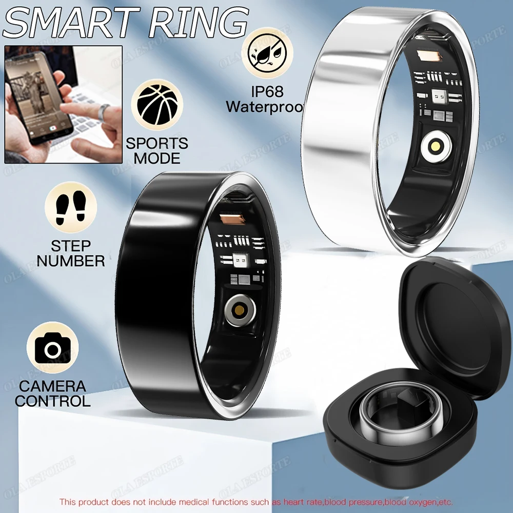 Smart Access Control Smart Ring 2026 Herzfrequenz Blutdruck/Sauerstoff Schlafüberwachung IP68 & 5ATM Wasserdichter Smartring Damen Herren Image