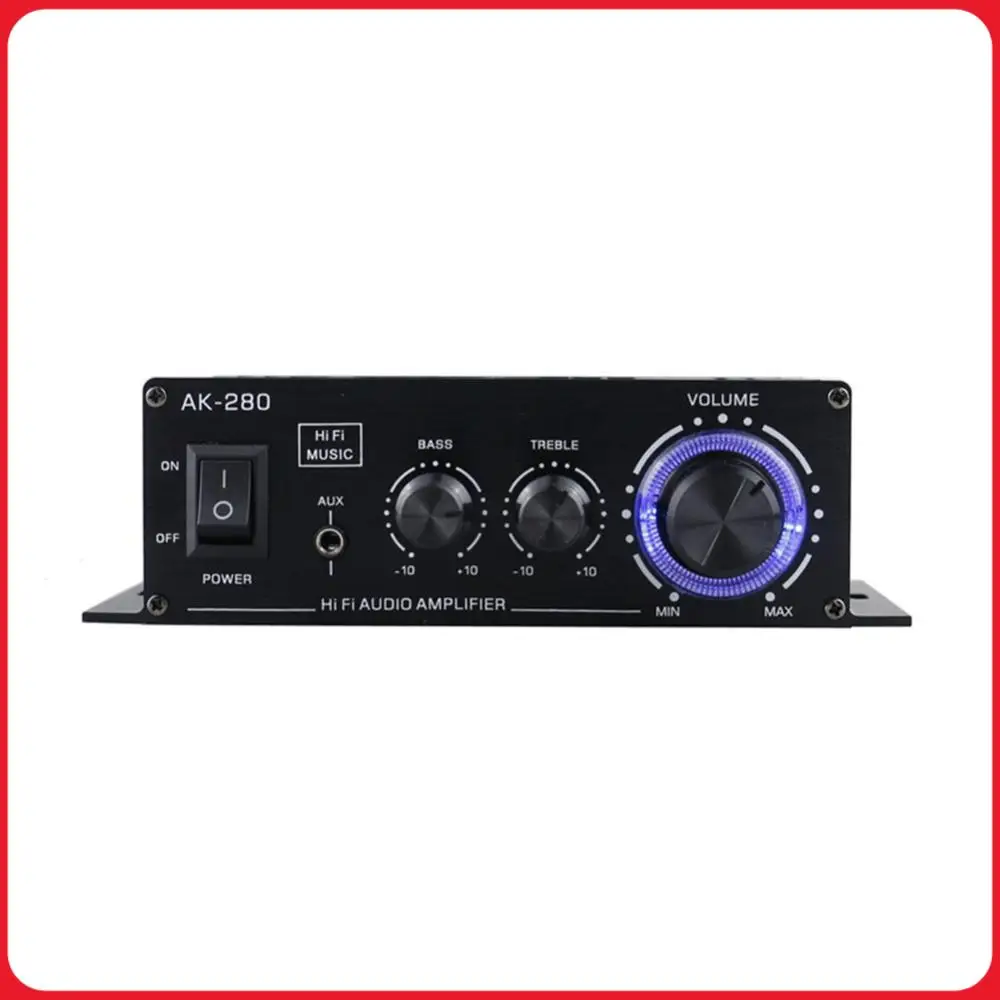 AK-280 Digitalverstärker HiFi Bass Stereo-Leistungsverstärker 12V 40W+40W Zweikanal-Musikplayer Heimkino RCA AUX-Eingang Image