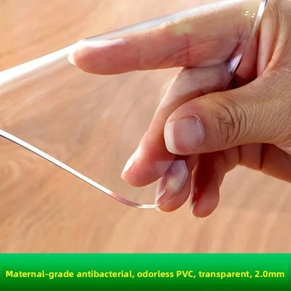 1 Stück transparenter Tischschutz aus Kunststoff, Tischschutz, Schreibtischschutzmatte, Schreibtischunterlage, wasserdichter PVC-Tischschutz ﻿ Image