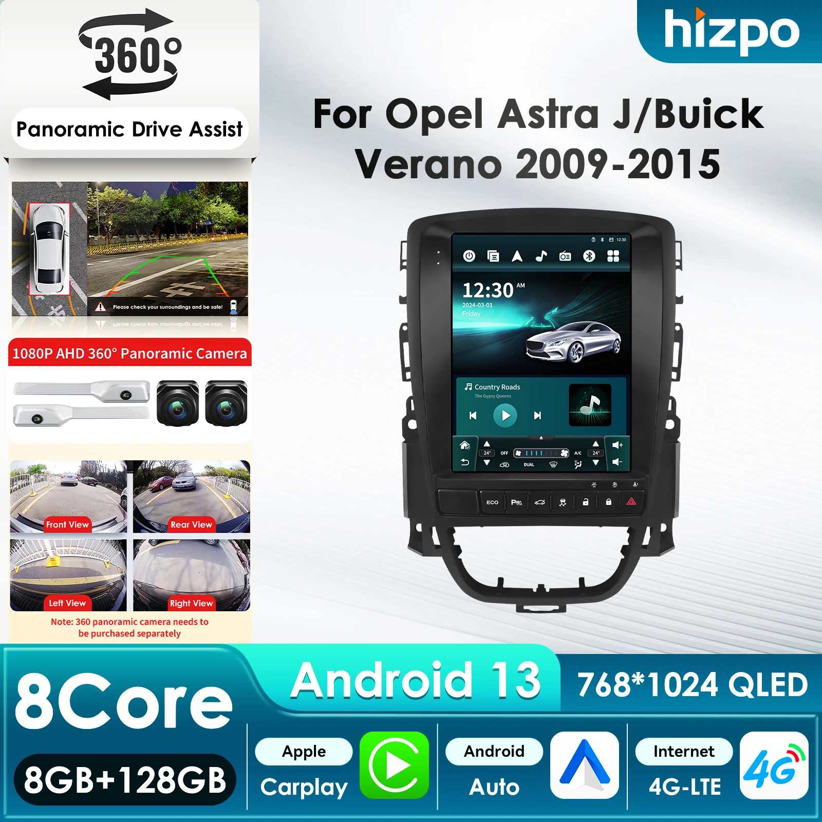 Hizpo 9,7 Carplay Android Auto Auto Radio für Opel Astra J2009-2015 Multimedia Video Player GPS 2din Stereo headUnit Image