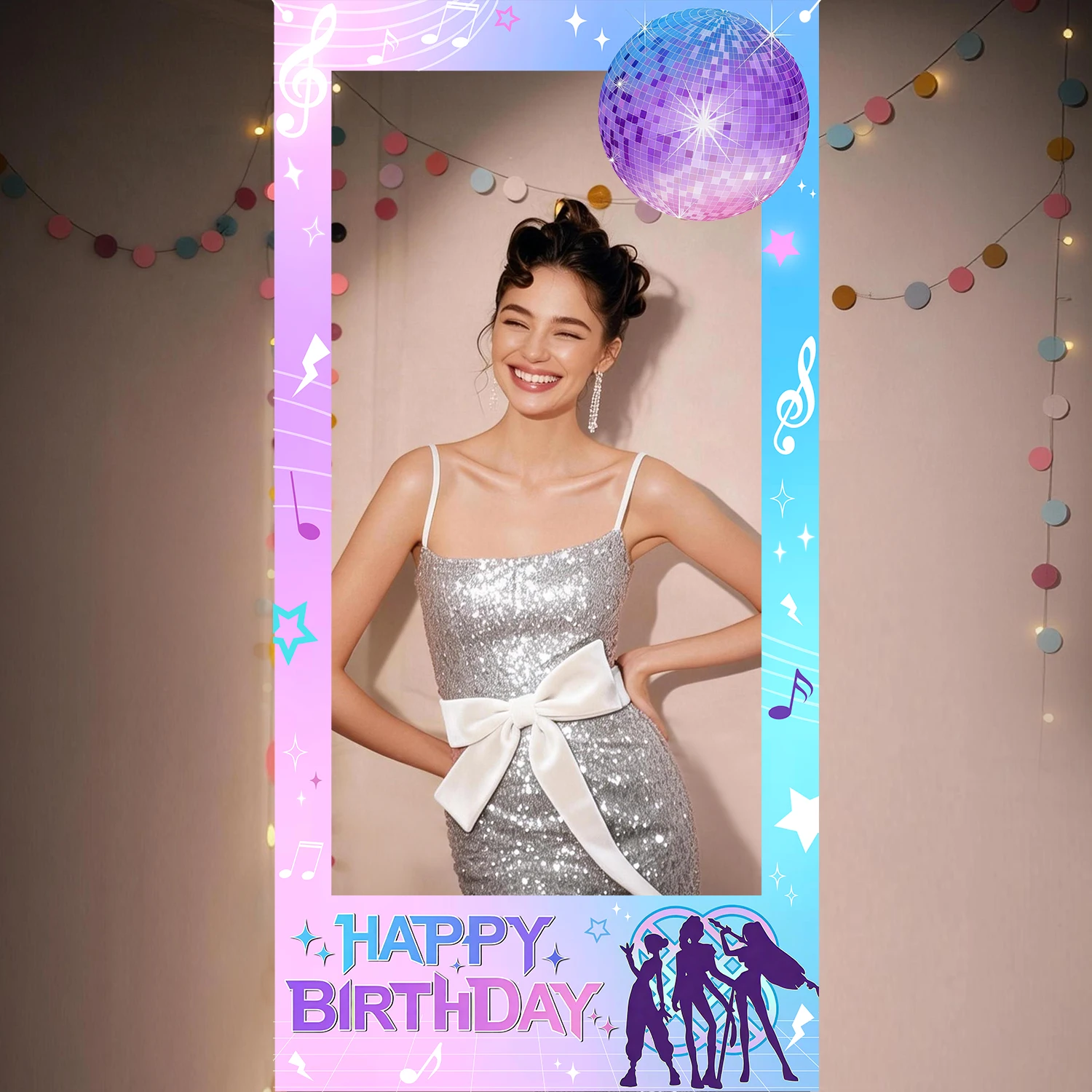 Jäger-Geburtstagsdekoration, Film-Jäger Happy Birthday Fotobox-Banner Hintergrund für Geburtstagsfeier-Zubehör Musik-Thema Image
