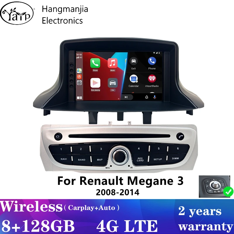 Hangmanjia Android Auto Radio für Renault Megane 3 Fluence Samsung SM3 2008 - 2014 4G Auto-Multimedia-GPS 2din Wireless Carplay Image