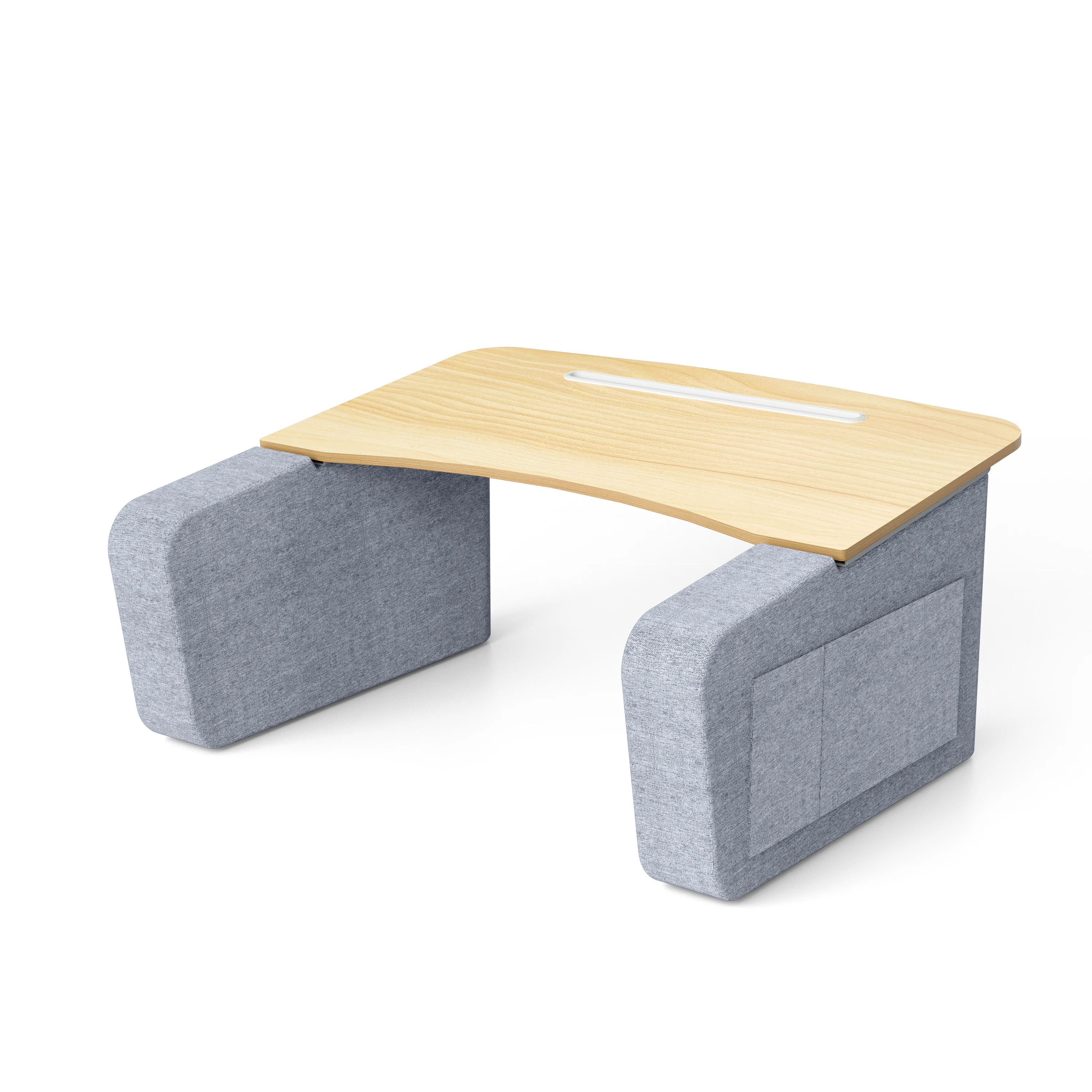 Höhenverstellbarer, tragbarer, ergonomischer Schoßschreibtisch aus Holz, multifunktionaler Lesetisch, abnehmbares weiches Schaumstoffkissen, Bett-Laptop-Ständer Image